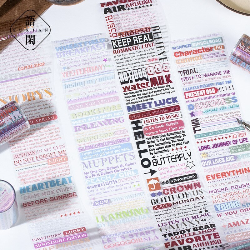 1pcs/1lot Decorative Adhesive tapes Words Stickers-JournalTale