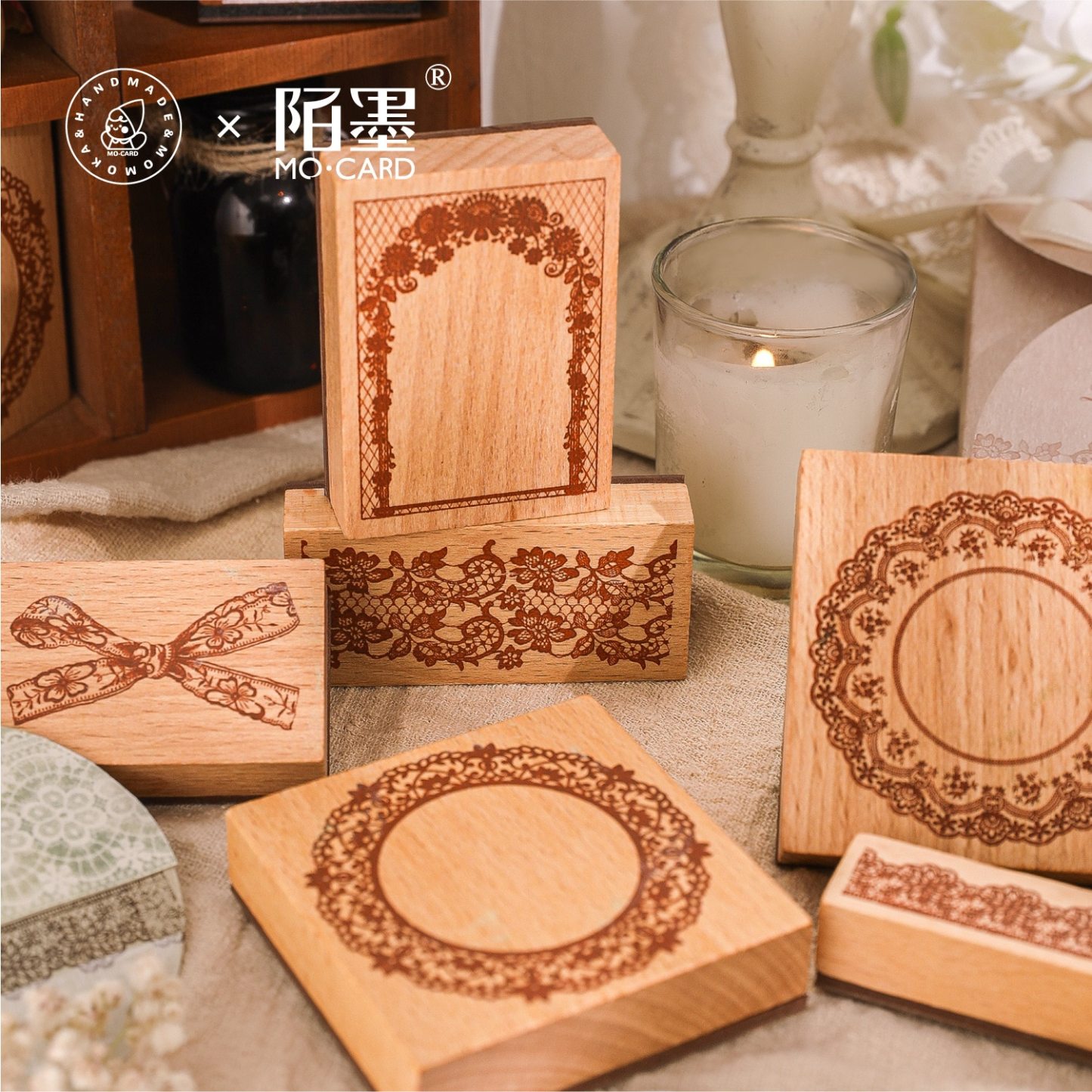 1pcs Vintage Wooden Stamp DIY Lace hemline Wood Rubber Stamps-JournalTale