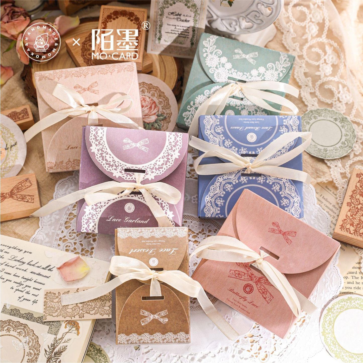 1pcs Vintage Wooden Stamp DIY Lace hemline Wood Rubber Stamps-JournalTale