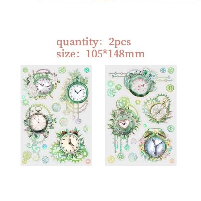 2 Sheets PET Flowers Stickers Decorative Adhesive Sticker-JournalTale