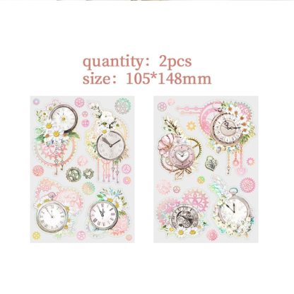 2 Sheets PET Flowers Stickers Decorative Adhesive Sticker-JournalTale