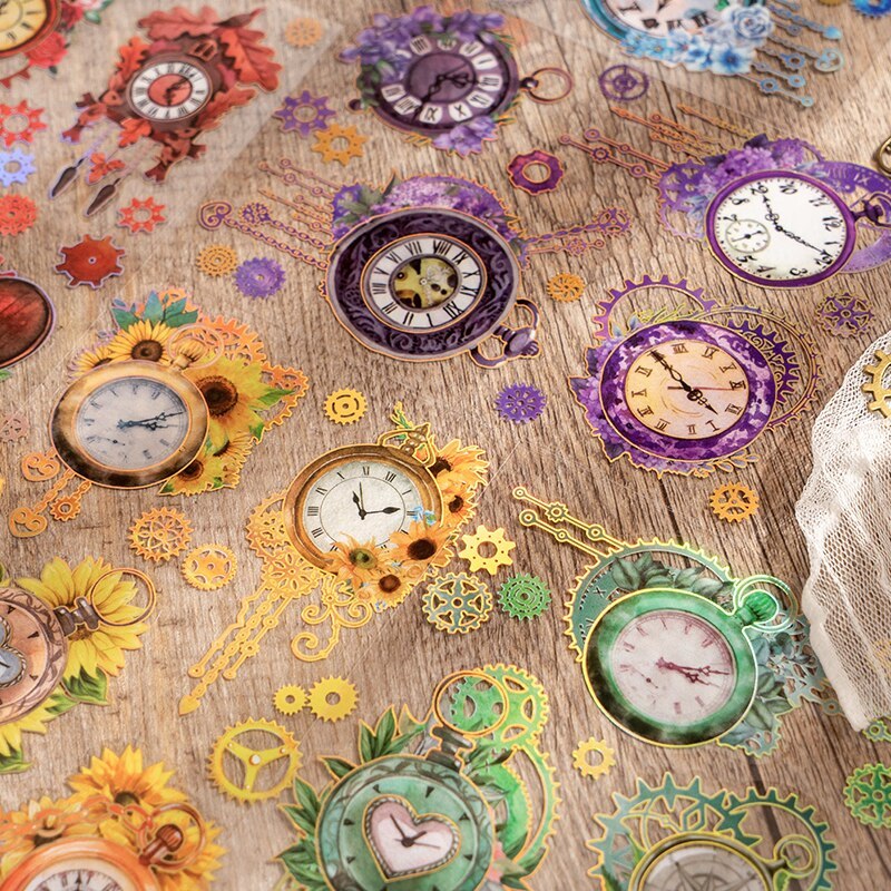 2 Sheets PET Flowers Stickers Decorative Adhesive Sticker-JournalTale