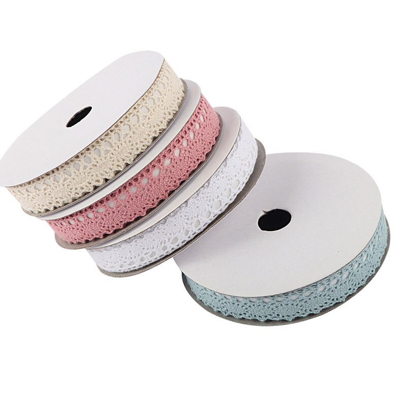 2 Yards Lace Self-adhesive Decoration Tape Sticker Cotton 1.5CM-JournalTale
