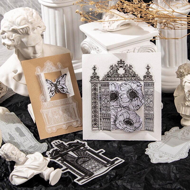 20 Pcs Vintage Frame Clocks Stickers Pack DIY Scrapbooking-JournalTale