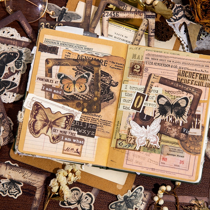 20 pcs Vintage Butterfly Creativity border material paper-JournalTale