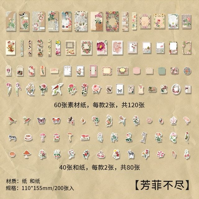 200pcs/lot Memo Pads Material Paper Junk Journal-JournalTale