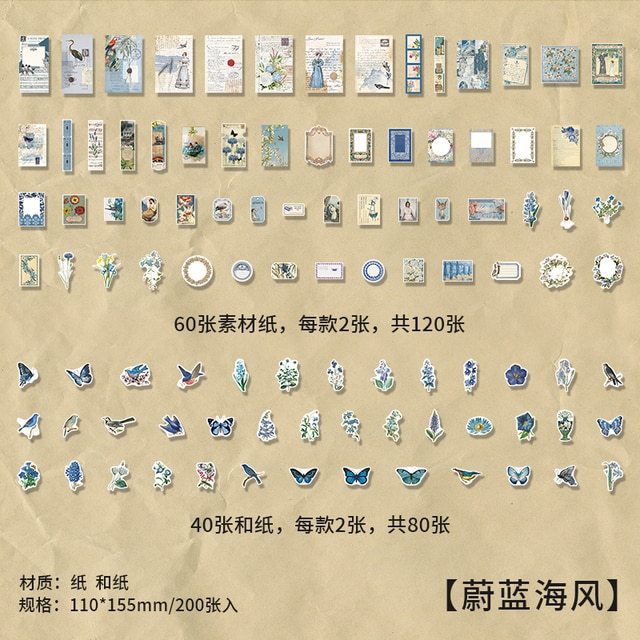 200pcs/lot Memo Pads Material Paper Junk Journal-JournalTale
