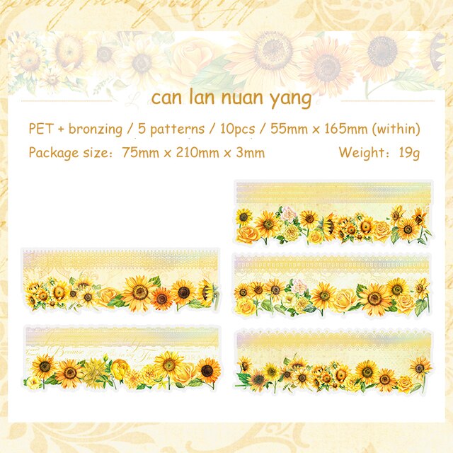 10 Sheets Lace Romance Series Flower Landscaping PET Sticker-JournalTale