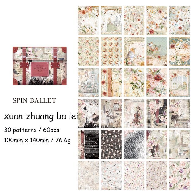60 Sheets Like A Dream Series Vintage Character Material Paper-JournalTale