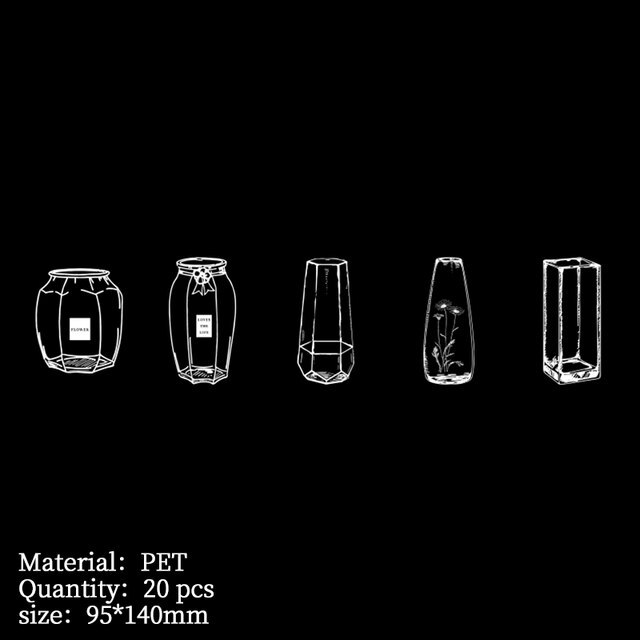 20pcs Transparency glass bottle PET Sticker Diy-JournalTale