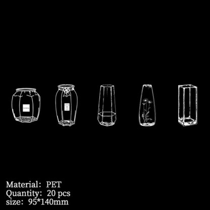20pcs Transparency glass bottle PET Sticker Diy-JournalTale