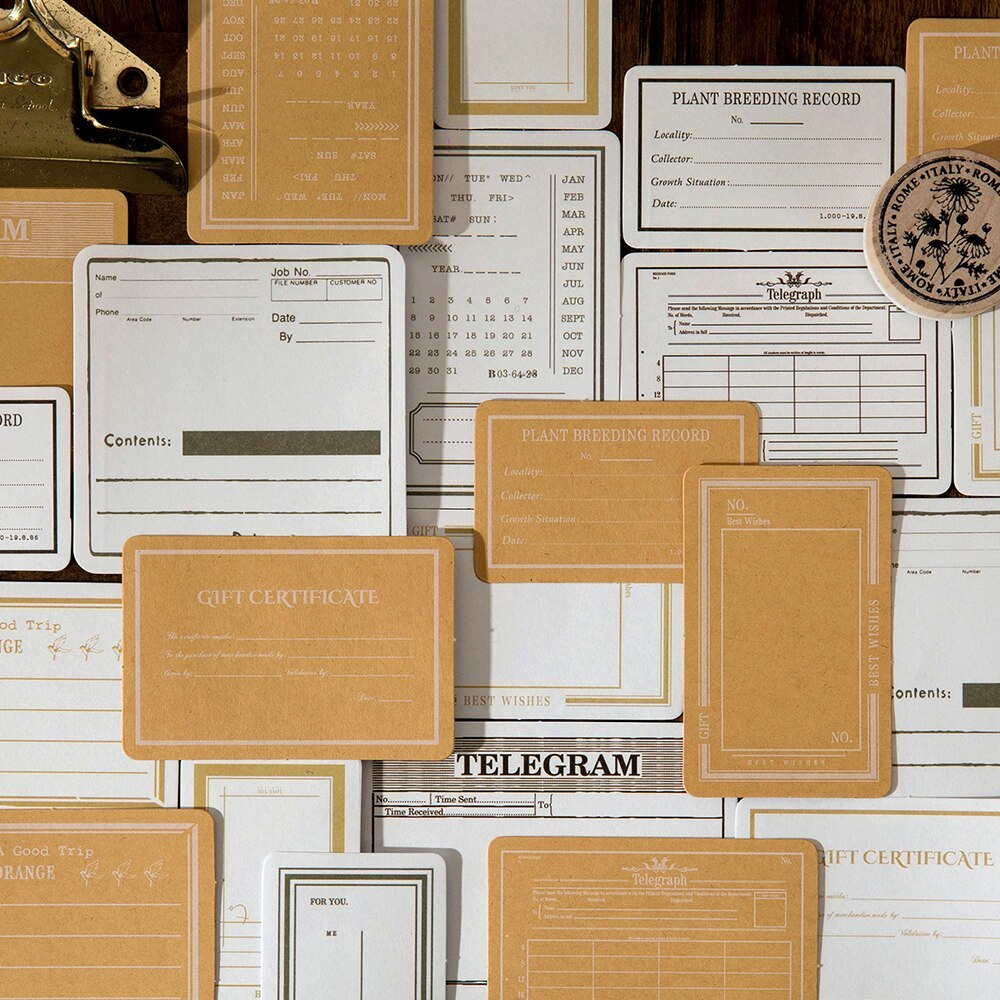 20x Retro Floral Frame Sticker Retro Lable Material Sticker-JournalTale