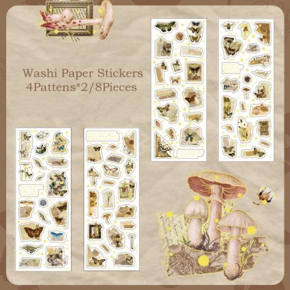 8Sheets/pack Vintage Laser Gold Sticker-JournalTale