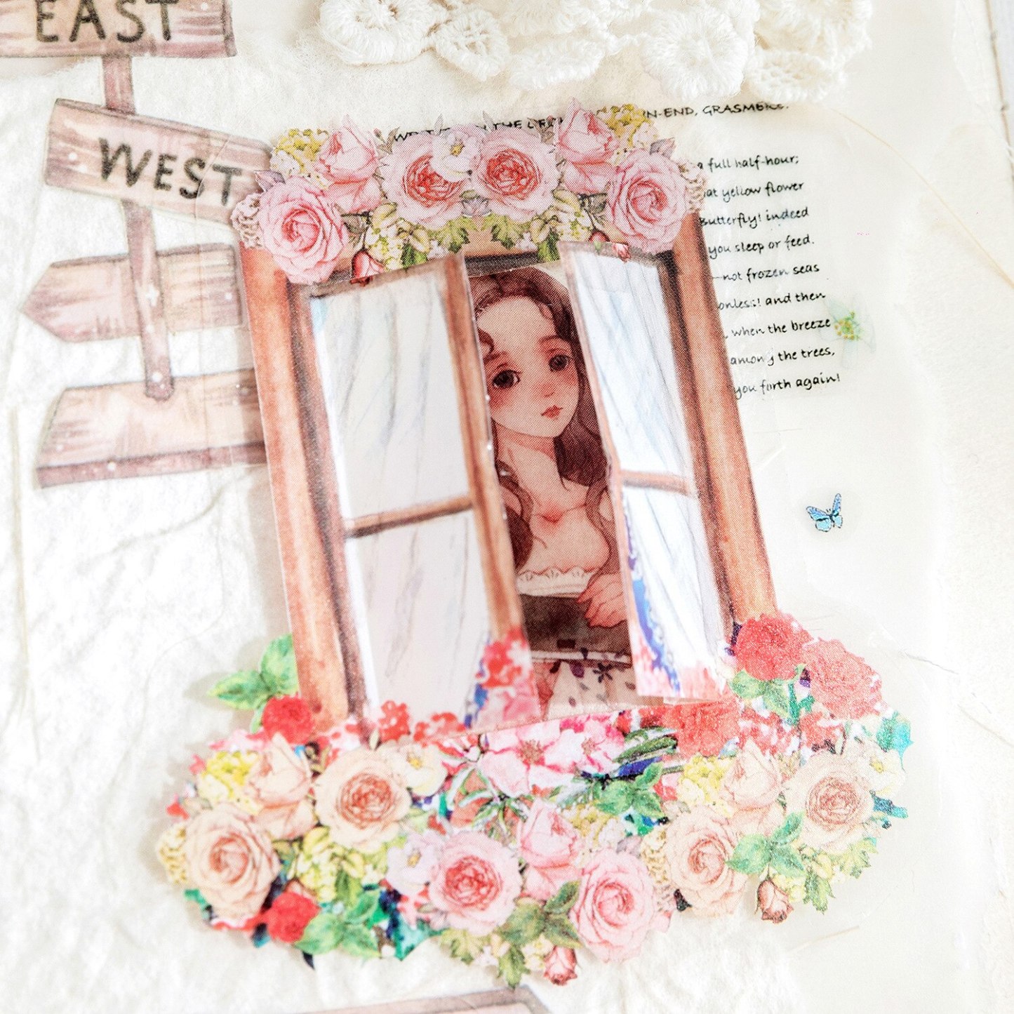 10pcs/1lot Scrapbook Sticker Vintage Flower Sticker-JournalTale