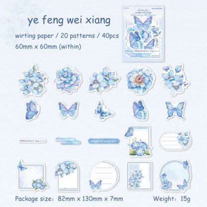 40 Sheets Butterfly Sleep Among Flowers Series Literary Note Sticker-JournalTale