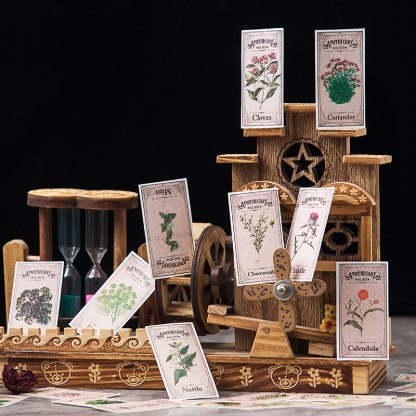 Vintage Plant Green Fern Stamps Ticket Sticker Series Stickers-JournalTale