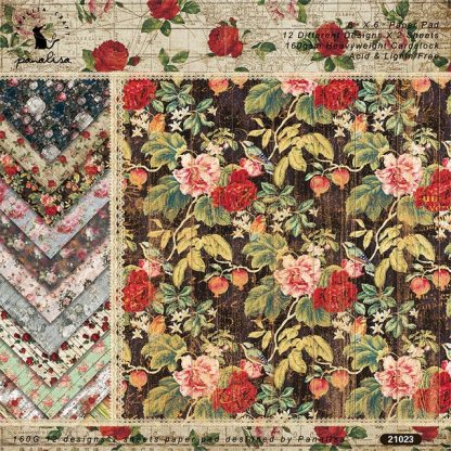 24 Sheet Vintage Flower Scrapbooking Material Paper-JournalTale