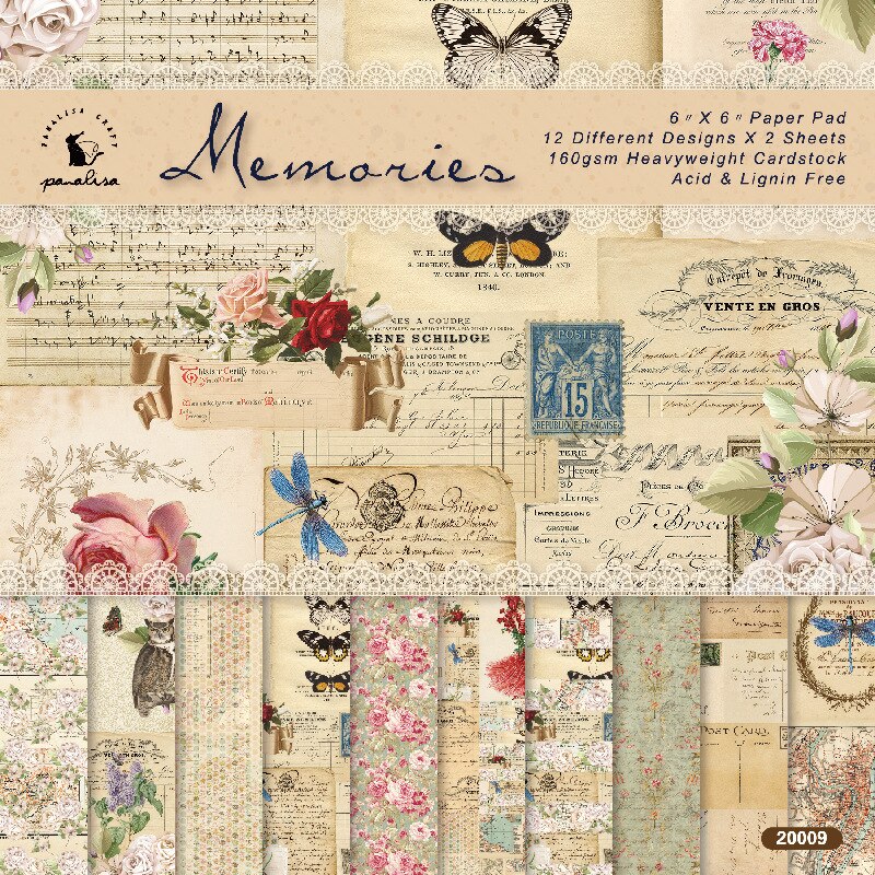 24 Sheet Vintage Flower Scrapbooking Material Paper-JournalTale