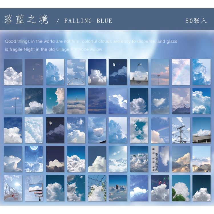 50 Sheets Natural Scenery Art Paintings Stationery Stickers Book-JournalTale
