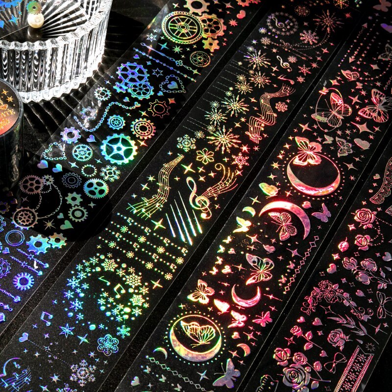 5cm x 5m Laser Galaxy Masking Washi Tape Decorative-JournalTale