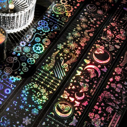 5cm x 5m Laser Galaxy Masking Washi Tape Decorative-JournalTale