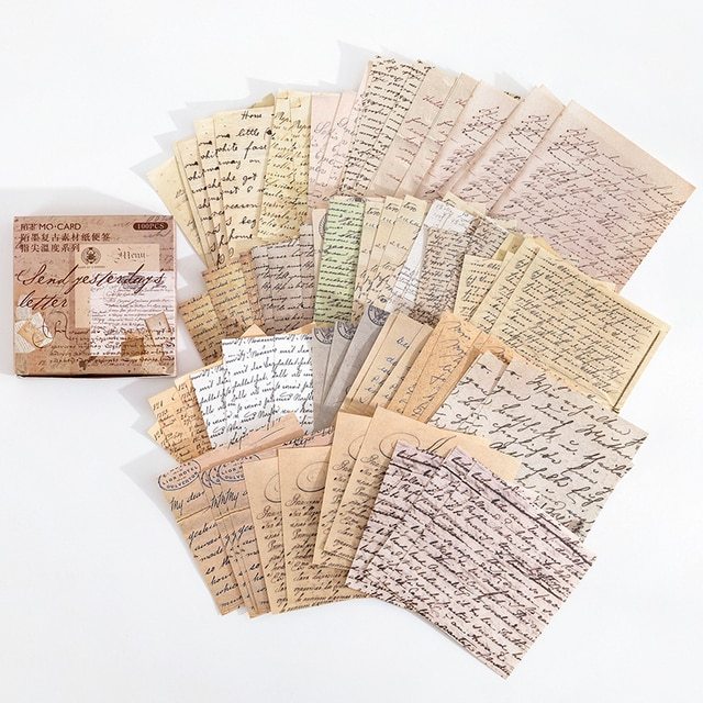 100pcs/lot Memo Pads Material Paper Vintage Fingertip-JournalTale