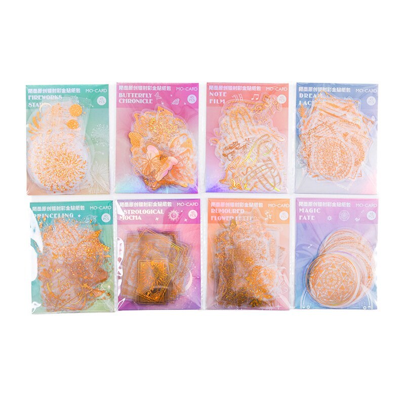 45pcs Flash Magic Astrolabe golden Laser Stickers-JournalTale