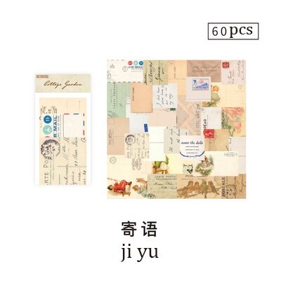 60pcs Ins Style Creative Small Fresh Retro Journal Material-JournalTale