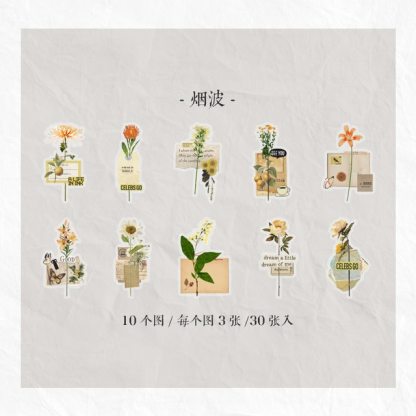 30pcs/1lot Stationery Stickers Plant Flower letter-JournalTale
