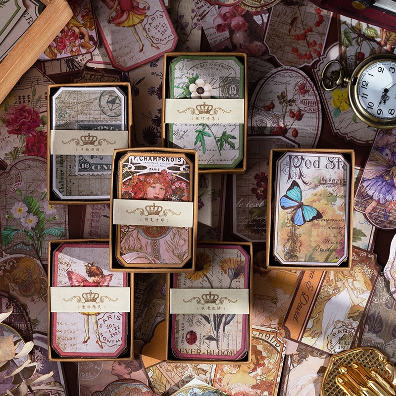 60pcs/box Vintage Stationery Stickers Retro Diary Planner-JournalTale