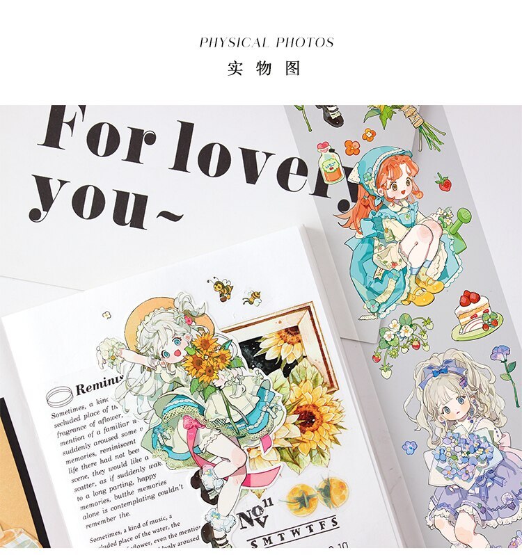 10Meters Flower Fairy Washi / PET tapes Cute Girls Scrapbooking-JournalTale