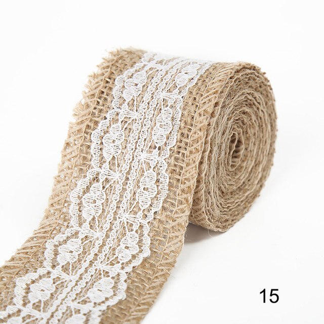 2M 5CM Natural Jute Burlap Rolls with Lace-JournalTale