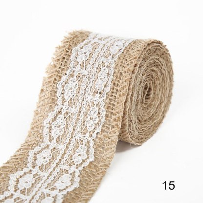2M 5CM Natural Jute Burlap Rolls with Lace-JournalTale