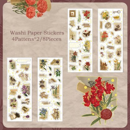 8Sheets/pack Vintage Laser Gold Sticker-JournalTale