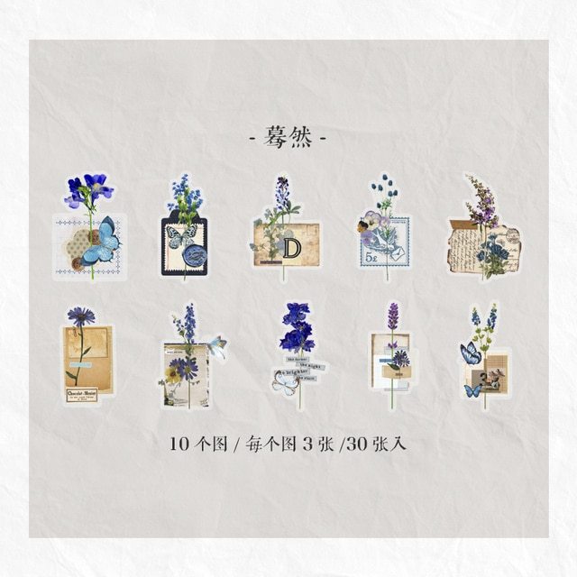 30pcs/1lot Stationery Stickers Plant Flower letter-JournalTale