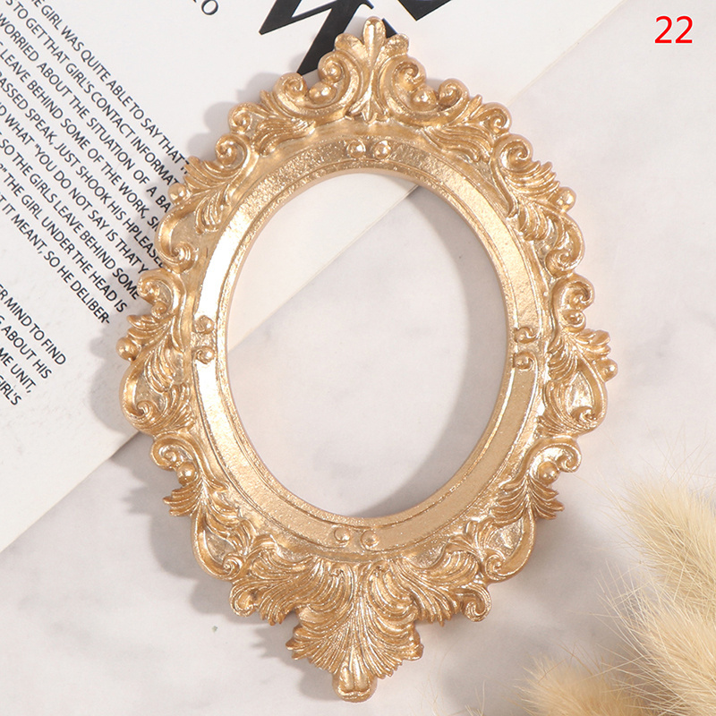 1pc Golden Picture Frame Vintage Relief Frames-JournalTale