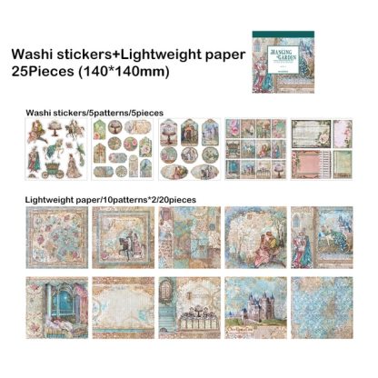 25sheets/pack Stickers Lightweight Paper Vintage Craft Paper-JournalTale