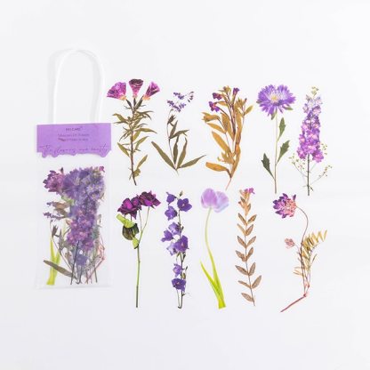 10pcs/pack Waterproof Plant Natural Flower Decorative Sticker-JournalTale
