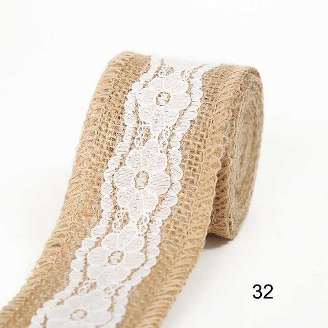 2M 5CM Natural Jute Burlap Rolls with Lace-JournalTale