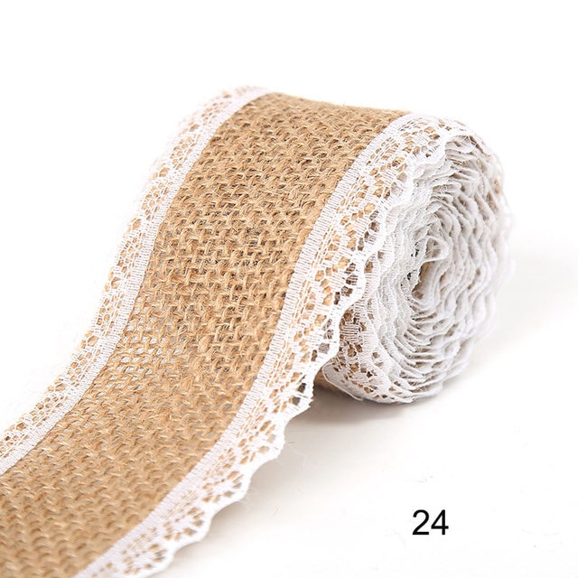2M 5CM Natural Jute Burlap Rolls with Lace-JournalTale
