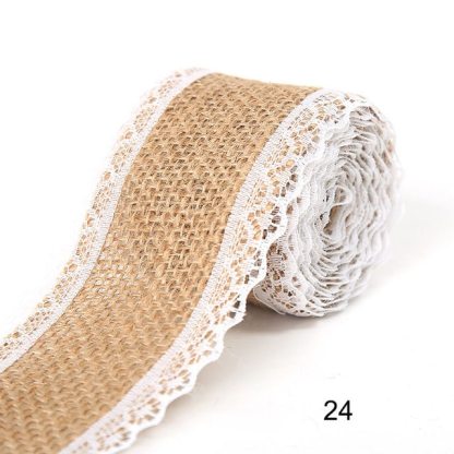 2M 5CM Natural Jute Burlap Rolls with Lace-JournalTale