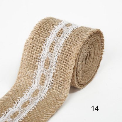 2M 5CM Natural Jute Burlap Rolls with Lace-JournalTale