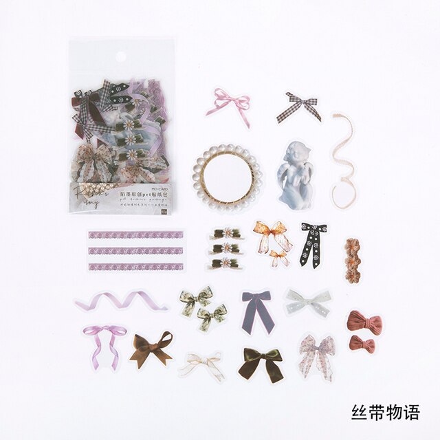 40pcs/bag Vintage leaves flowers PET sticker package-JournalTale