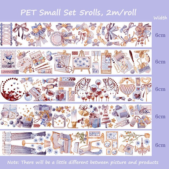 PET Colored Set Washi Tape Flower Fruit Delicacy Washi Set-JournalTale