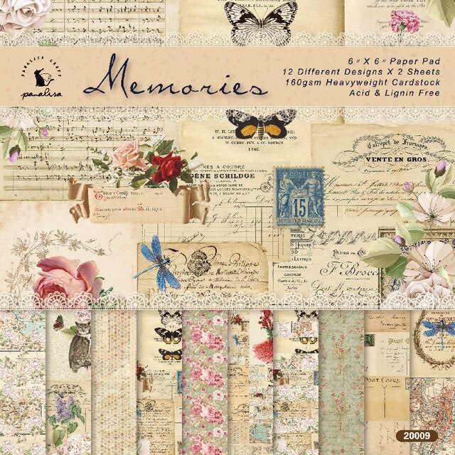12 Sheets Vintage Plant Collections Scrapbooking Material Papers-JournalTale
