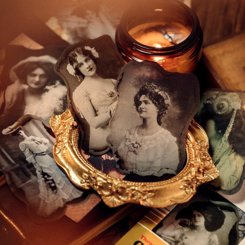 Vintage Old Photo Studio Theme Burning Edge Sticker-JournalTale
