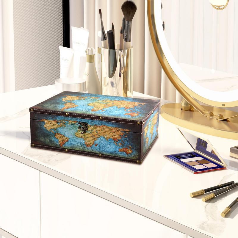 British Style Wooden Storage Box With Lock Vintage Storage Box-JournalTale