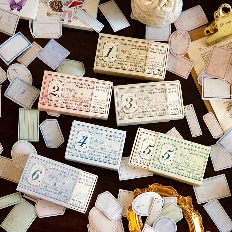 40pcs/pack Nothing Today Retro Tickets Decorative Stickers-JournalTale