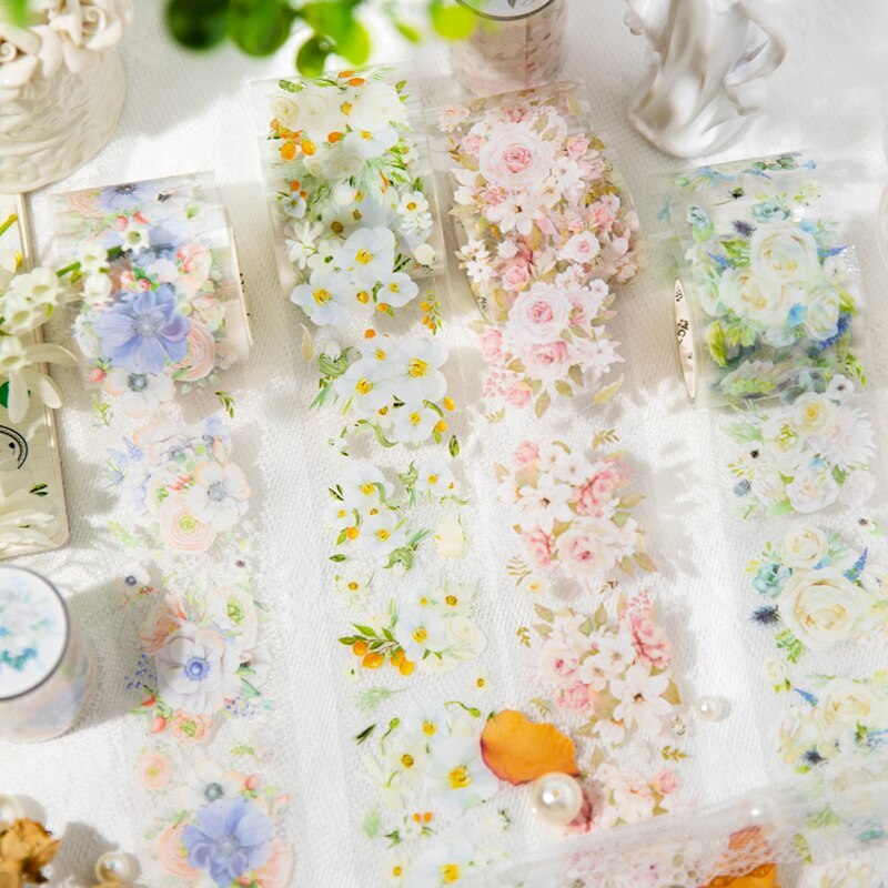 5x200cm Flower PET Tape Transparent Floral Masking Tape -JournalTale