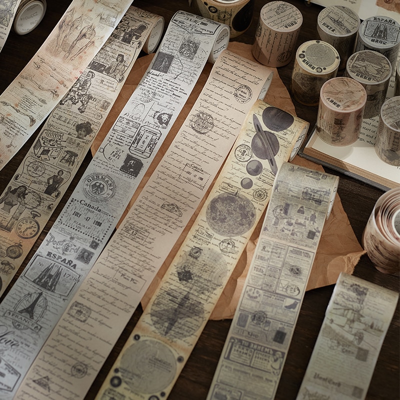 European Vintage Plant Washi Tape Stickers Junk Journal-JournalTale